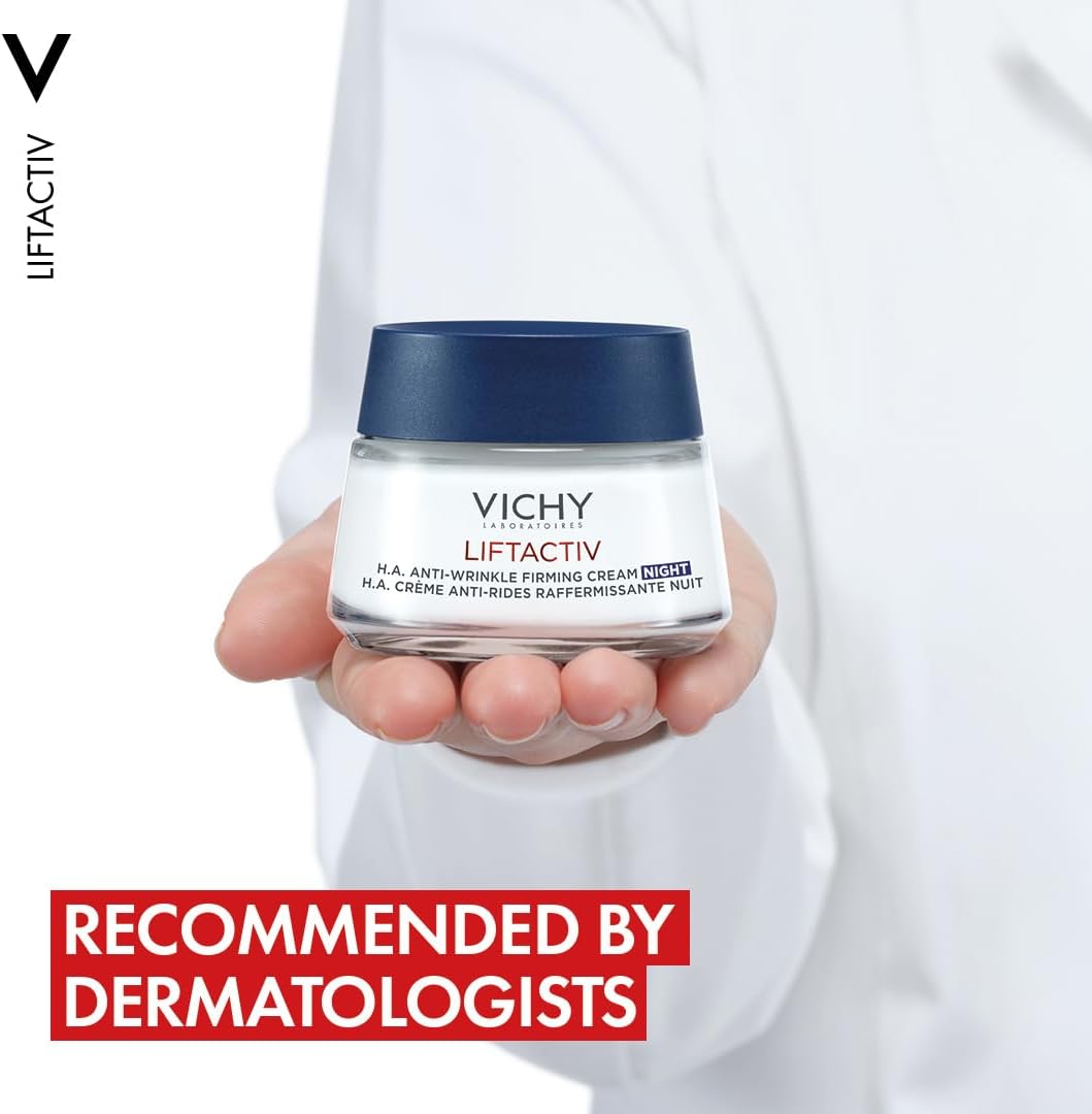 Detalle 2 de Vichy Liftactiv Hyaluronic Acid Anti-Wrinkle Firming Night Cream (50ml) for deeply hydrated, firmer-looking skin