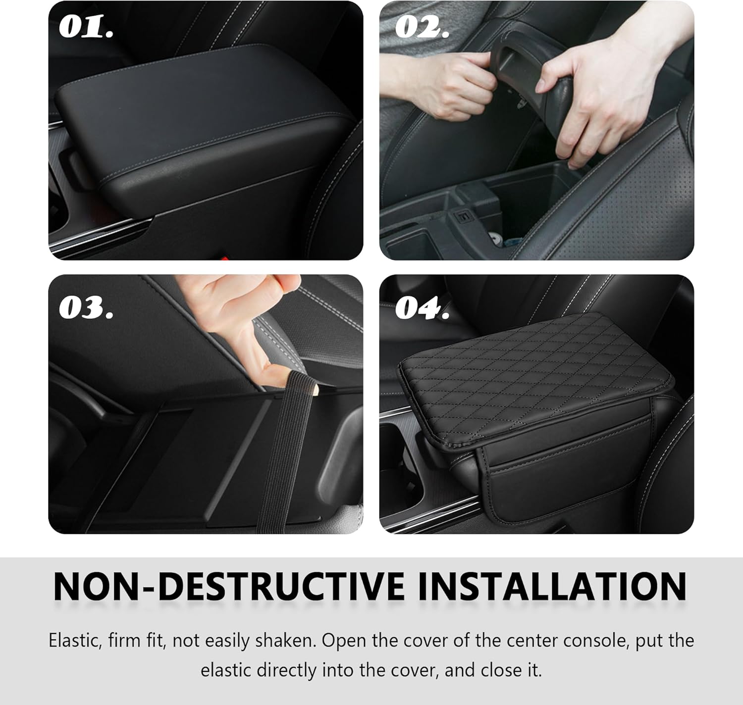 Thumbnail 4 de Upgraded Car Center Console Cover microfiber armrest with 2 pockets