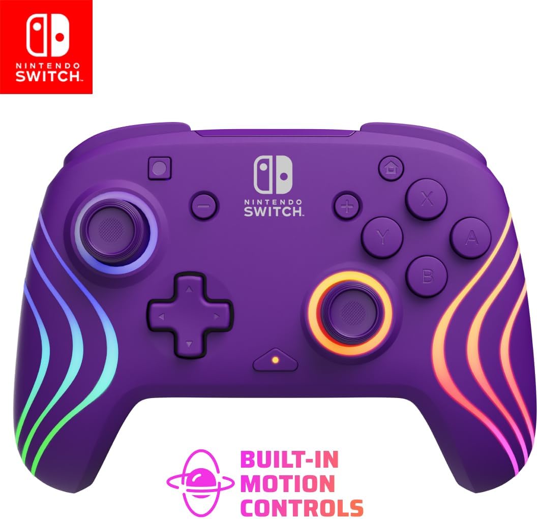 Detalle de PDP Afterglow Wave Wireless Pro Controller (Purple) for Nintendo Switch / Switch OLED