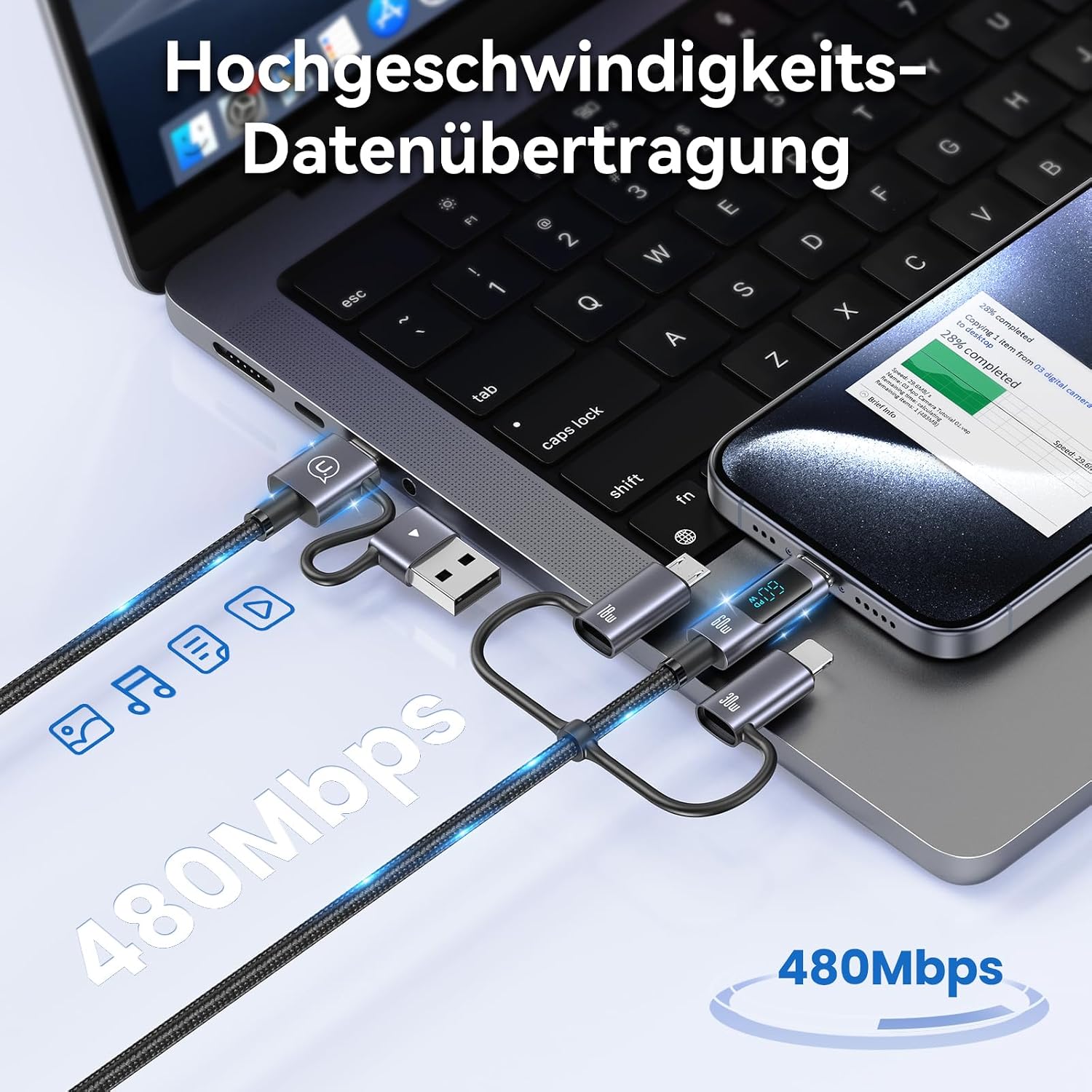 Thumbnail 5 de enablink 6-in-1 Multi USB C Ladekabel 60W 🔌