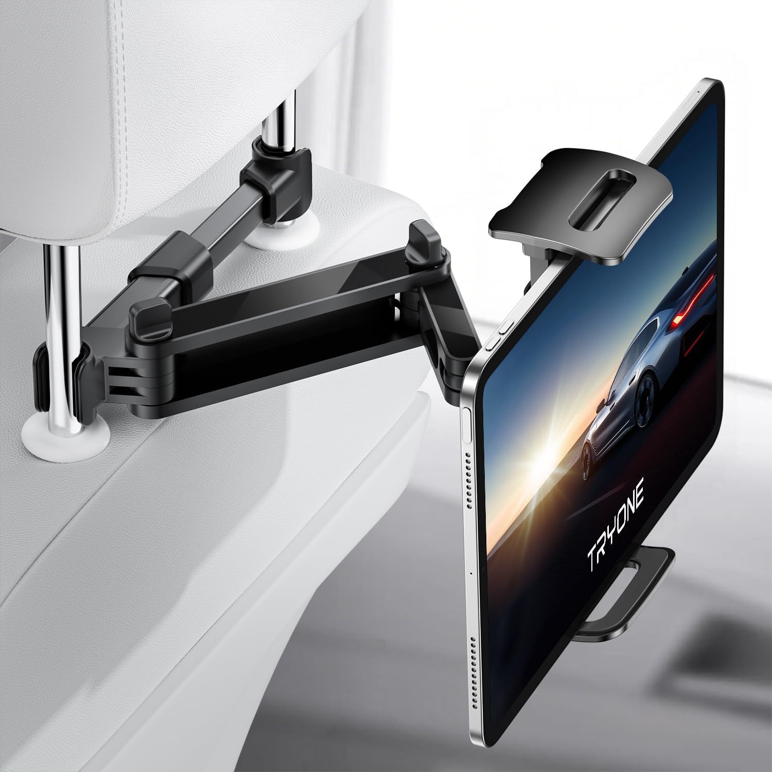 Detalle de TRYONE Tablet Halterung Auto – ausziehbare Kopfstützenhalterung für 4,7–11 Zoll Tablets (iPad, Samsung, Kindle Fire, Switch)