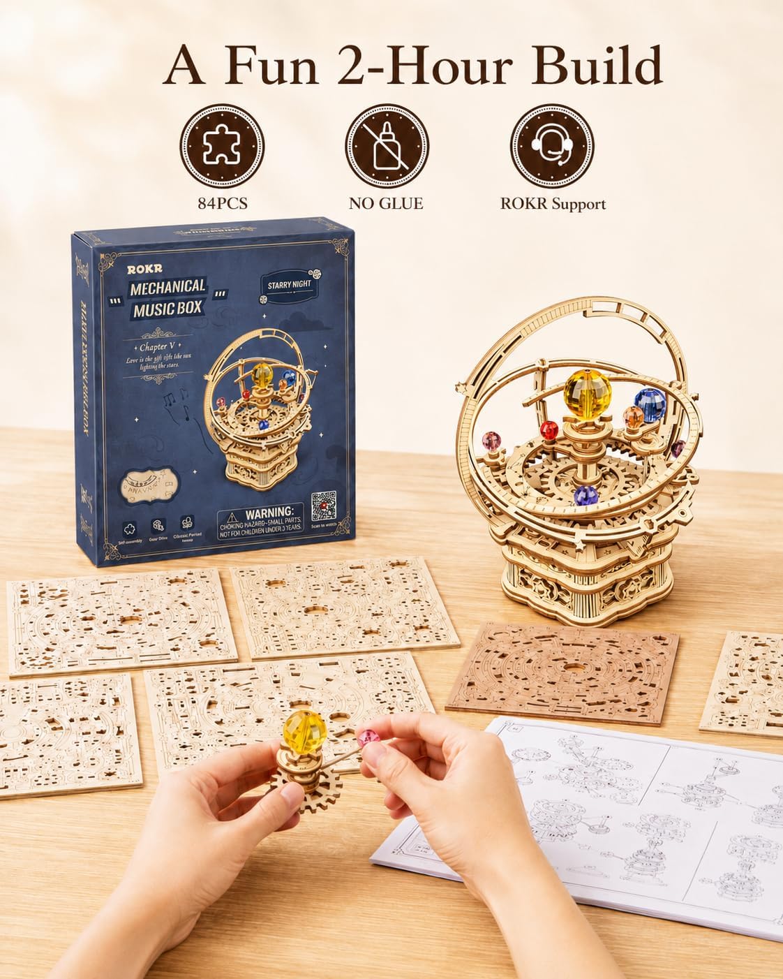 Thumbnail 4 de ROKR 3D Starry Night Music Box: A Thoughtful DIY Galaxy Puzzle