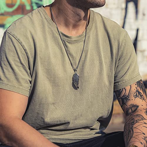 Thumbnail 2 de Made by Nami Men's 60 cm Stainless Steel Necklace with Viking Wing Pendant