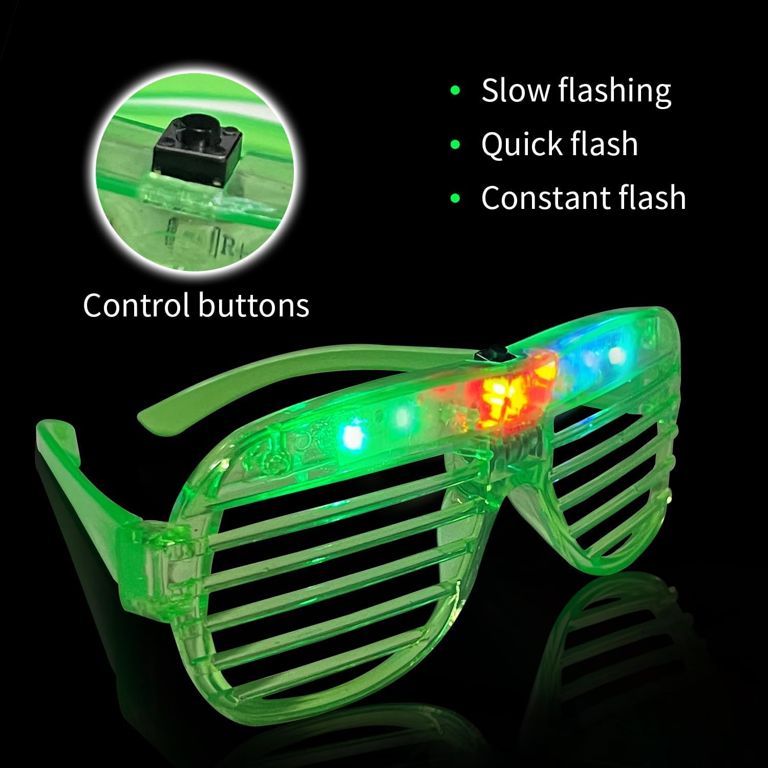 Detalle de SZHFU 36-piece neon shutter glasses party set (6 colours, 3 light modes)