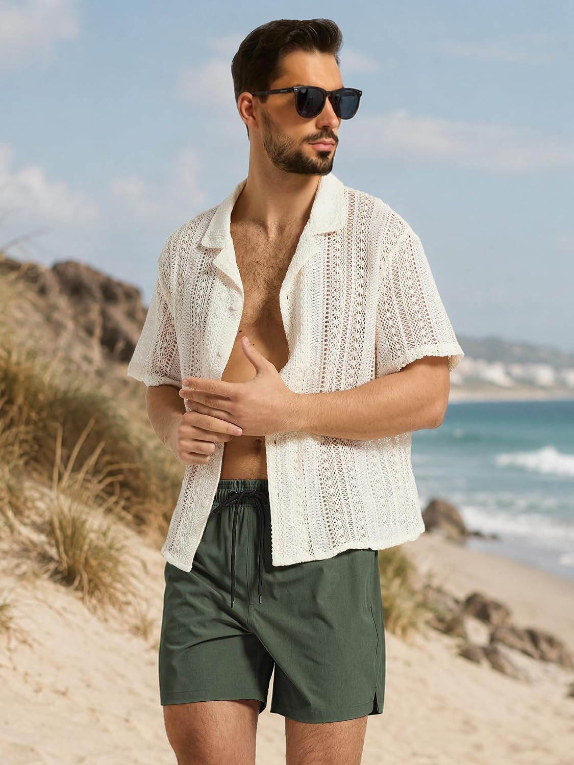 Detalle de Arcweg 2-in-1 Men's Swim Trunks with Compression Liner and Zipper Pockets