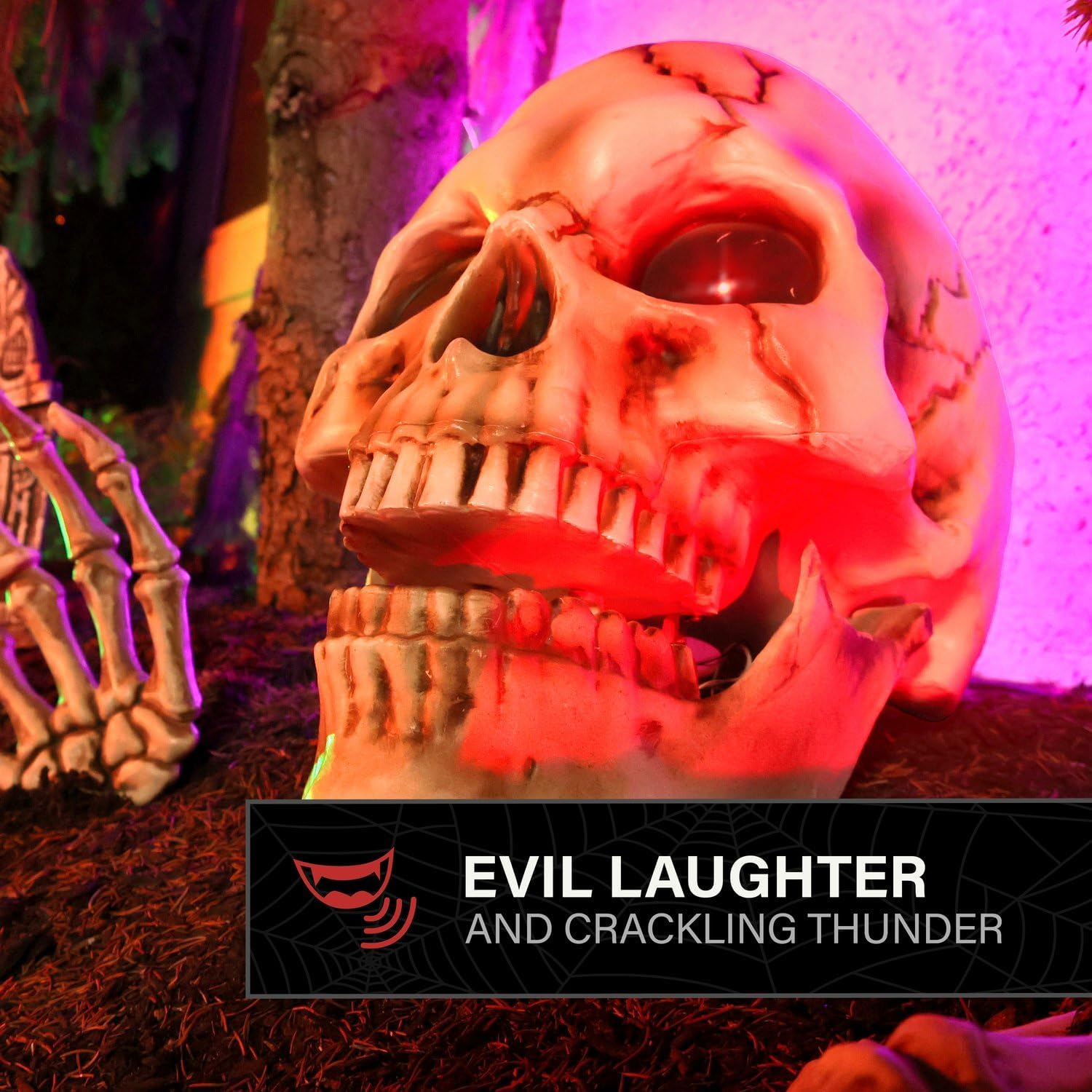 Detalle 2 de Haunted Hill Farm Talking Skeleton, 1.3-Ft.