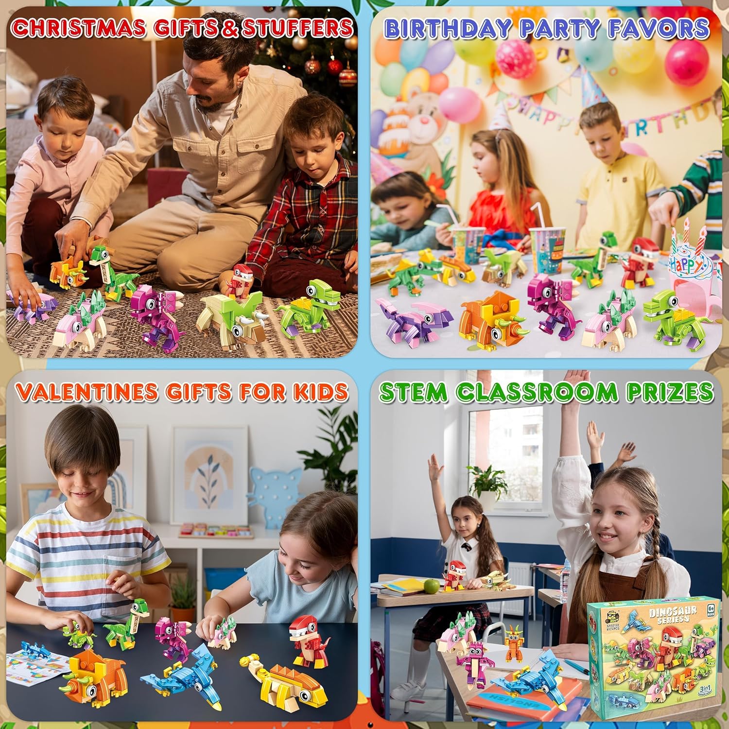 Thumbnail 6 de JoyJoyful Kids Party Bag Fillers – 12 dinosaur blocks building sets (25 pcs each) for ages 6–12+