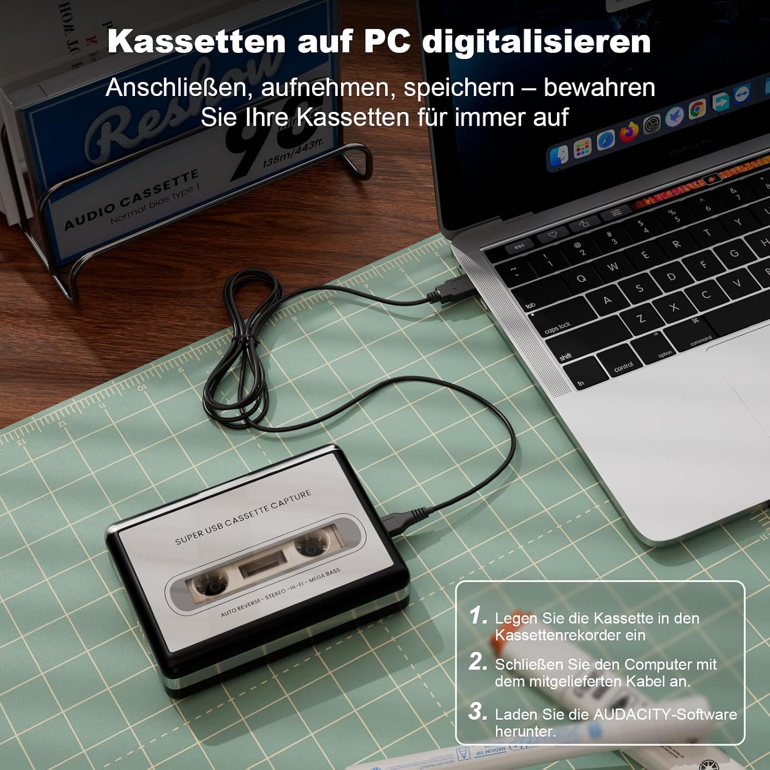 Detalle de Reshow Registratore a cassette audio MP3