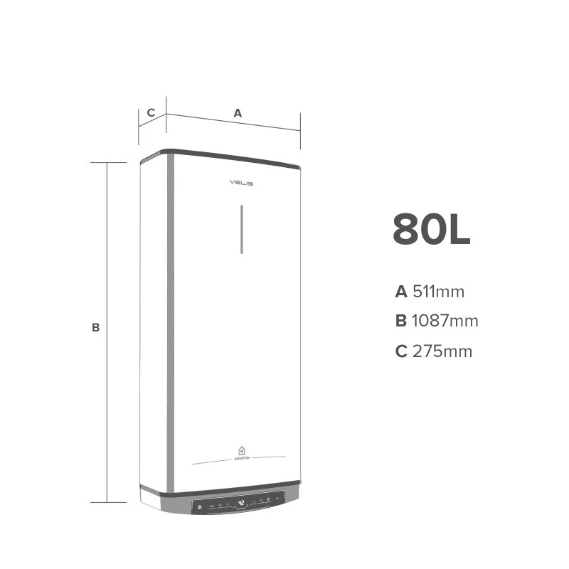 Detalle de Ariston Velis Pro WiFi termo eléctrico inteligente 80 L