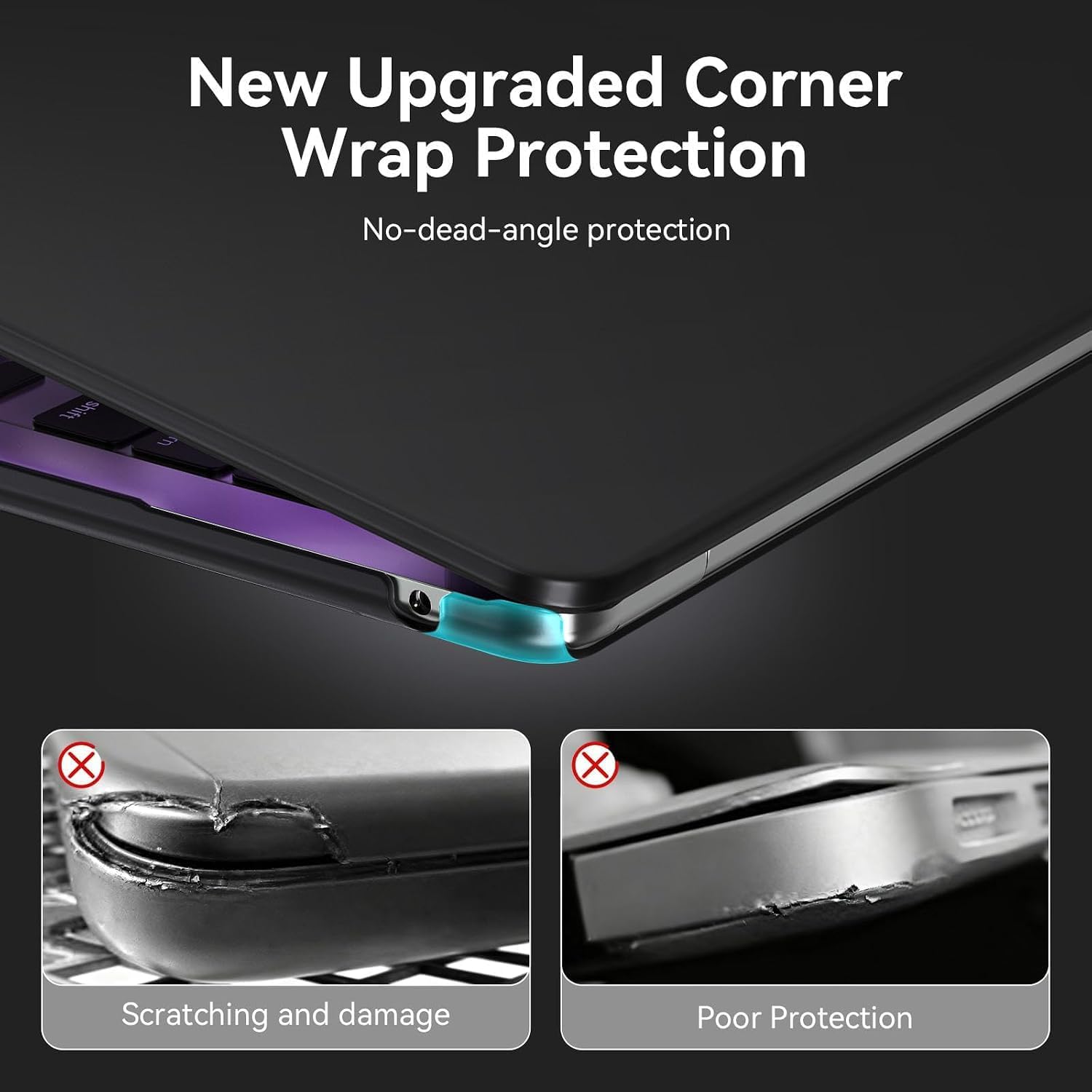 Detalle 2 de EooCoo Matte Black Case for 15-Inch MacBook Air M2–M5
