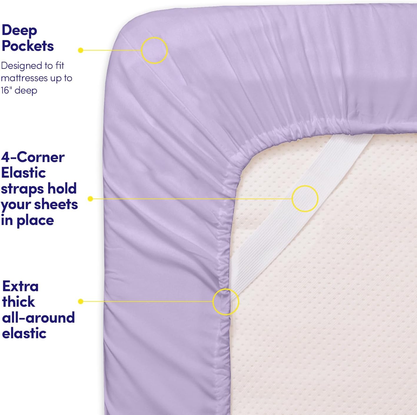 Thumbnail 4 de 1500 Supreme Collection Queen Sheet Set in Lavender