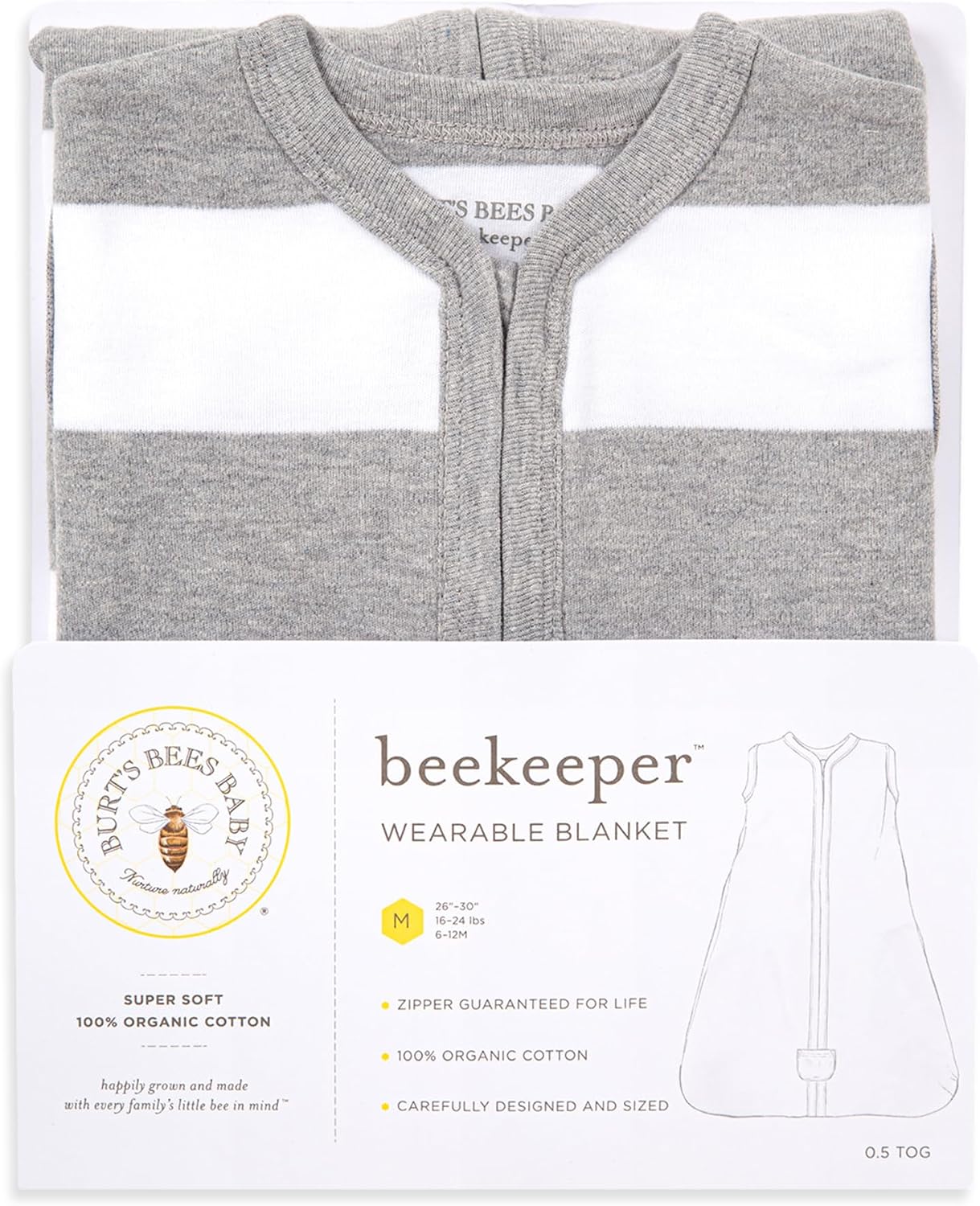 Thumbnail 5 de Burt's Bees Baby Infant Wearable Blanket, Organic Cotton Beekeeper (Lightweight 0.5 TOG / Medium Weight 1.5 TOG)