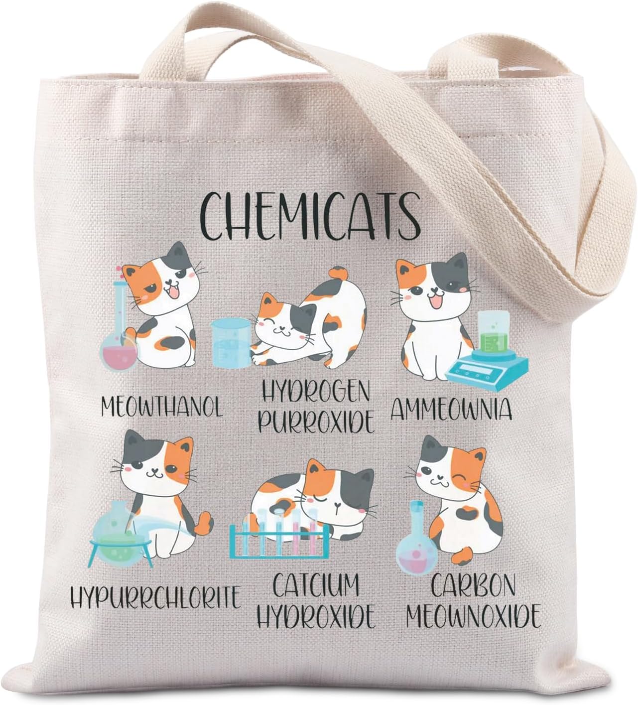 Thumbnail 6 de JTOUK Chemicats Tote Bag Chemistry Cat Gift