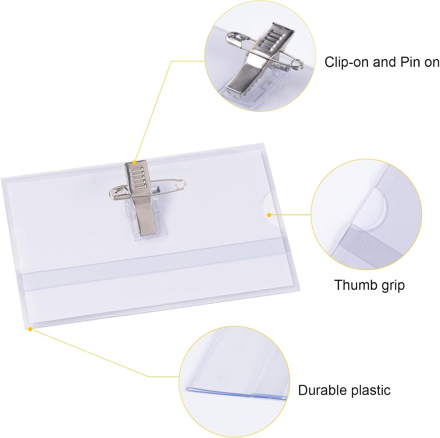 Thumbnail 2 de Vicloon Porta Badge Orizzontale Clip 50 pezzi 90x56 mm