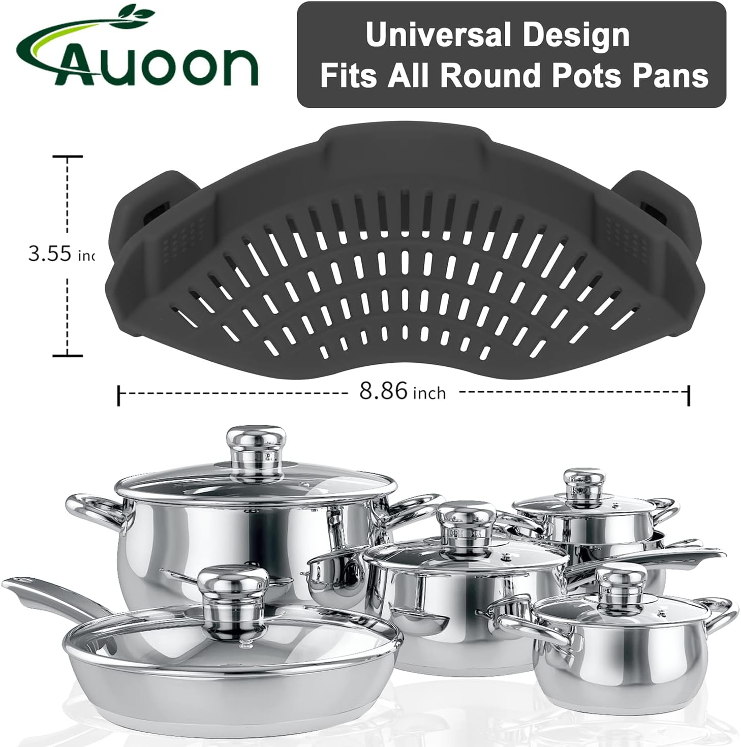 Detalle 2 de AUOON Clip On Strainer Silicone for All Pots and Pans ๐ฝ