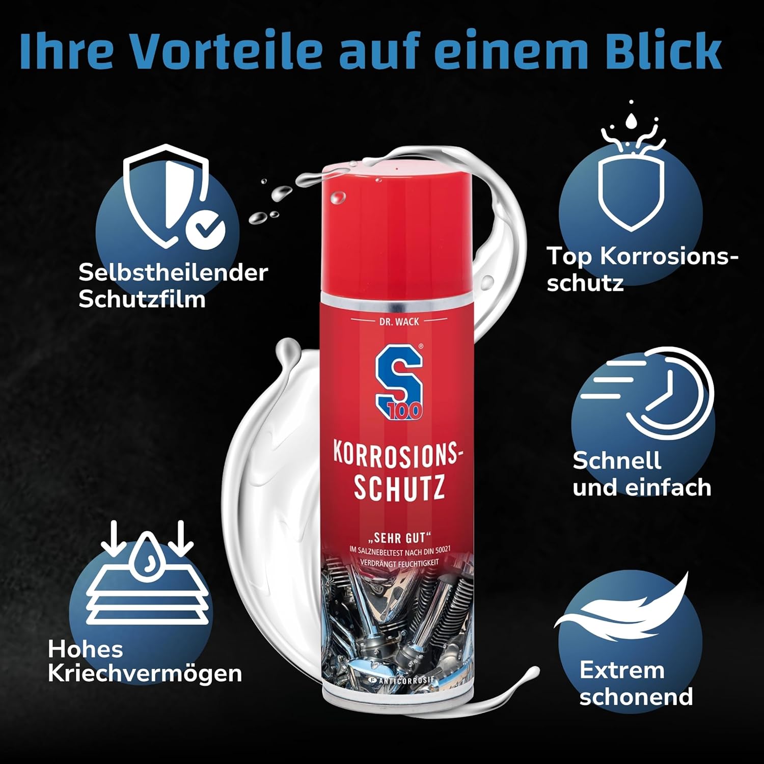 Thumbnail 4 de Dr. Wack S100 Korrosions-Schutz für Motorrad 300 ml – Rostschutzspray für Winterpflege