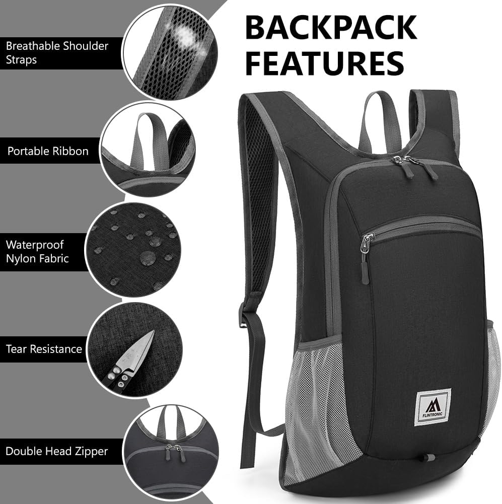 Detalle 2 de flintronic Foldable Backpack 16L packable rucksack