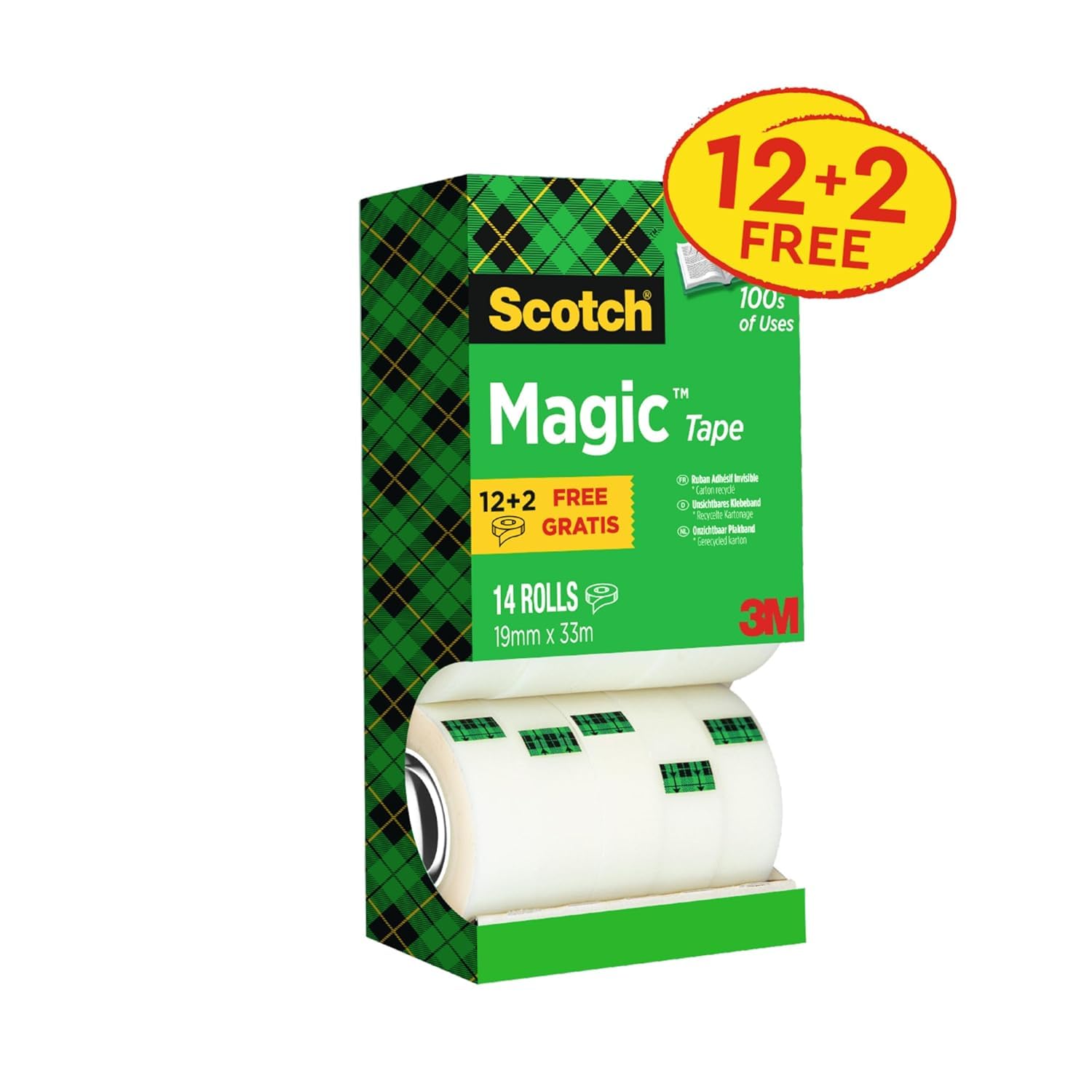 Detalle 2 de Scotch 81933R14 transparent tejp, 14-pack, 462 meter, 60 mikron