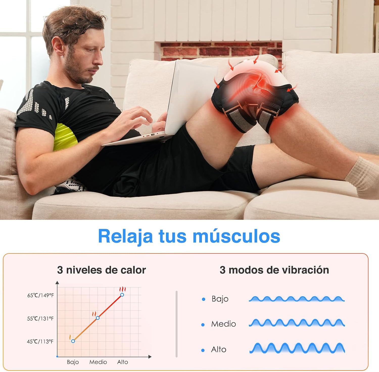 Detalle de TJXVX Masajeador de Rodilla inalámbrico 5000 mAh