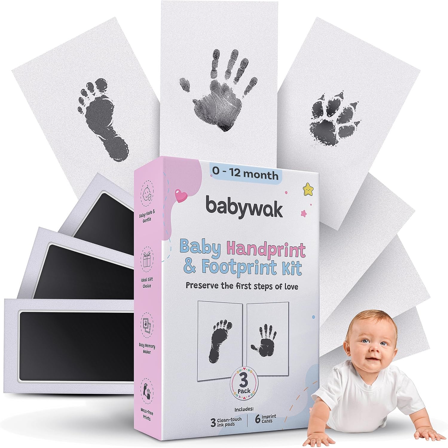 Thumbnail 6 de Baby Hand and Footprint Kit – Inkless Clean Touch (Small, 0–6 Months)