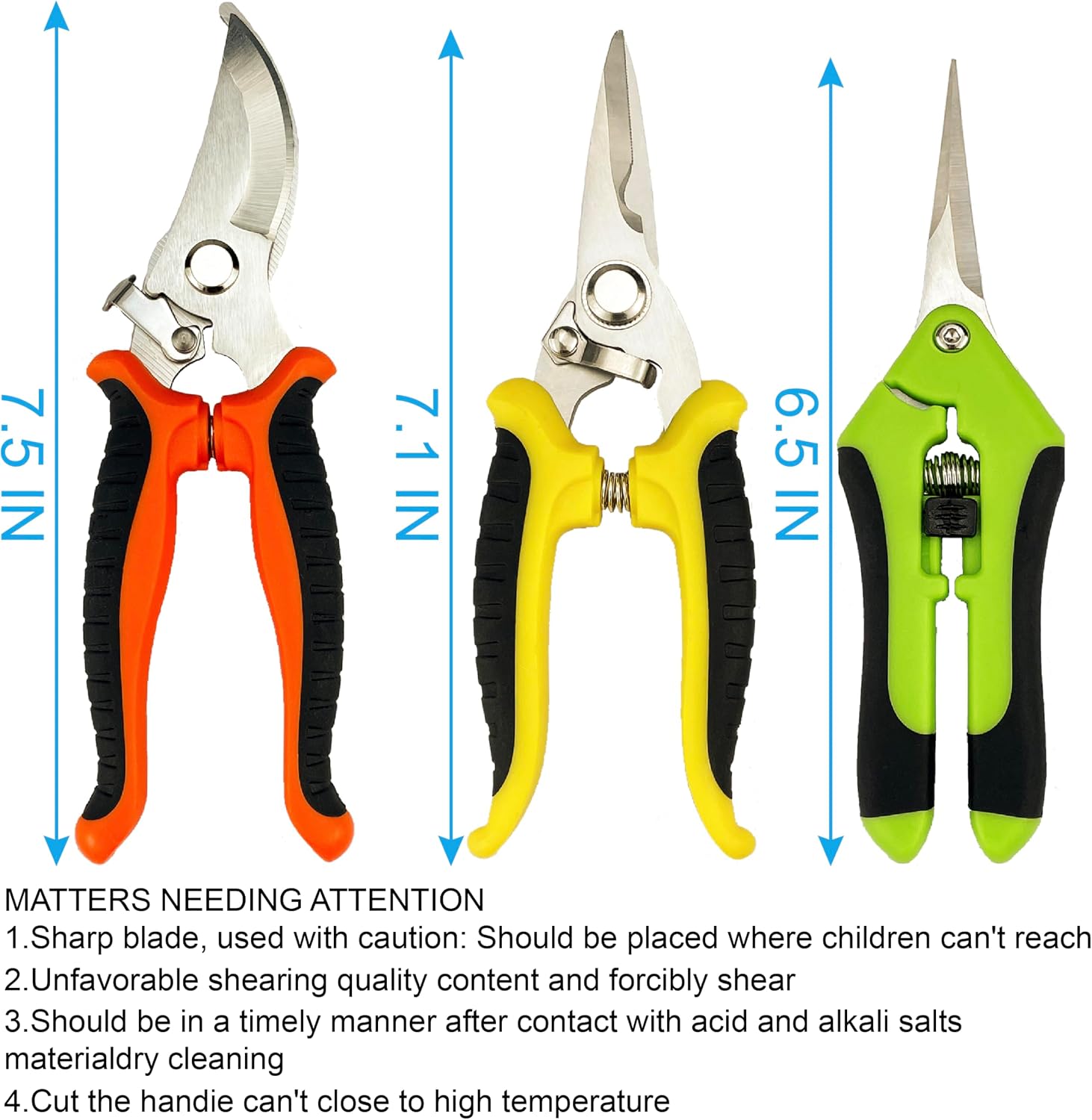 Detalle 2 de Lengnoyp Garden001 Pruning Shears Set with Three Blade Styles and Gloves