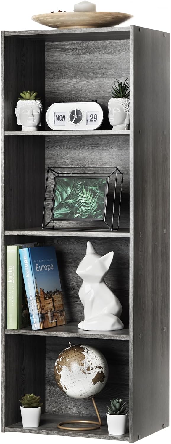 Detalle de Iris Ohyama Mobile CX-4: libreria angolare da parete in legno da 40 cm, 4 livelli (grigio)