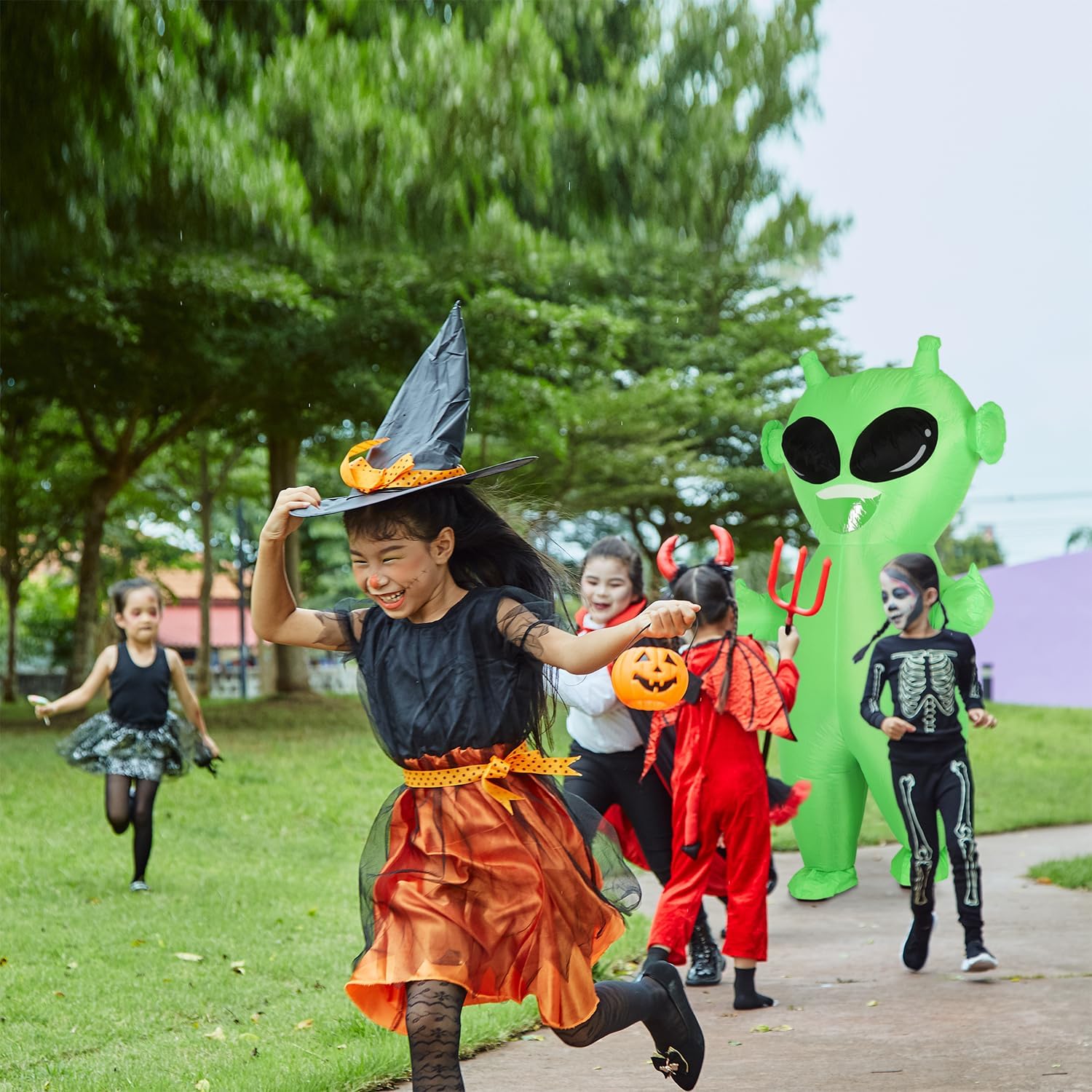 Detalle 1 de M MH ZONE Inflatable Alien Costume for Adults and Kids with Built-In Fan