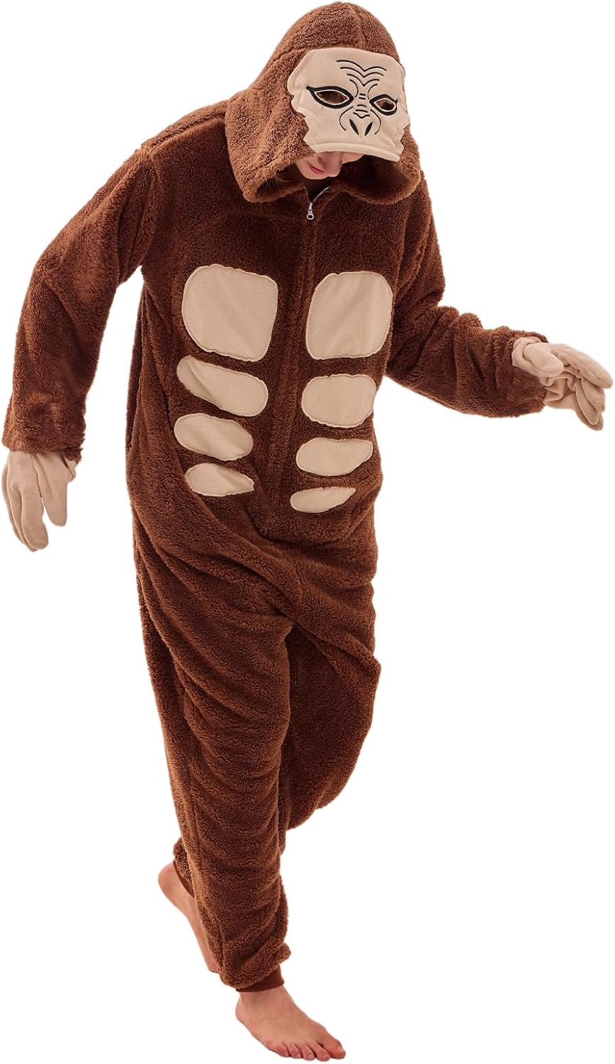 Detalle de JUOLOET Unisex Adult Animal Onesie Pajamas with Zipper and Pockets