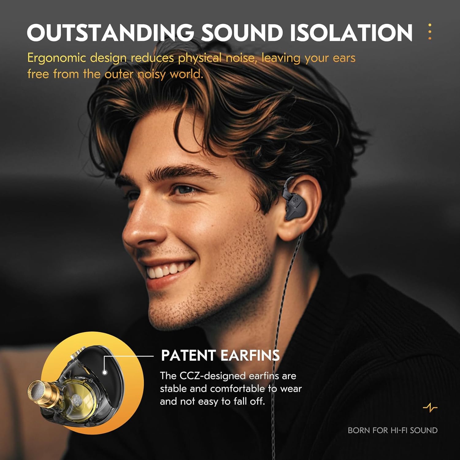 Thumbnail 3 de Yinyoo CCZ Sonata DC03 in-ear HiFi monitor IEM earphones (grey, 2Pin cable, no mic)