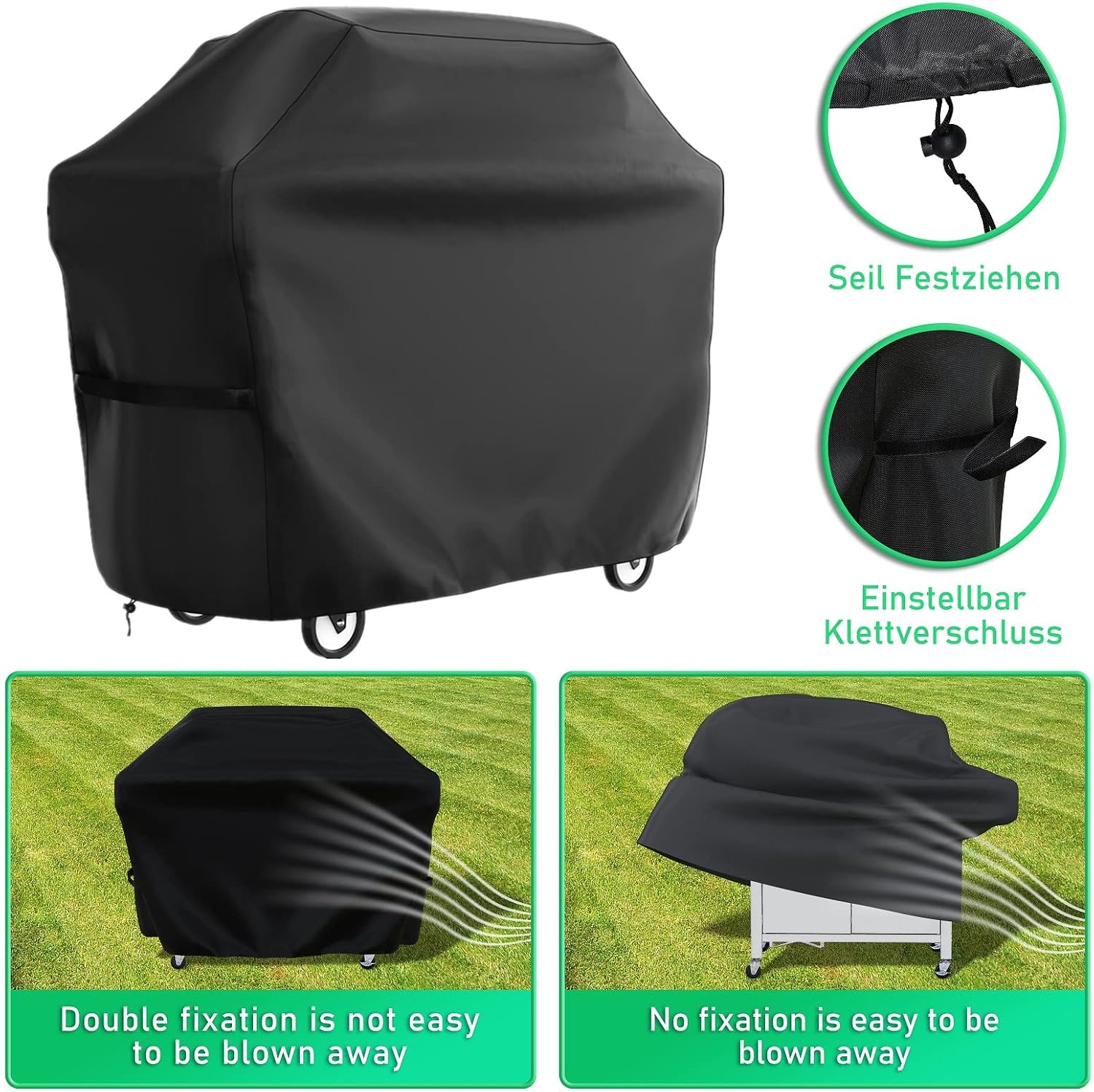Detalle de AZOMKER Barbecue Covers: Weatherproof Gas Grill Cover (145 × 61 × 117 cm) for Everyday Protection