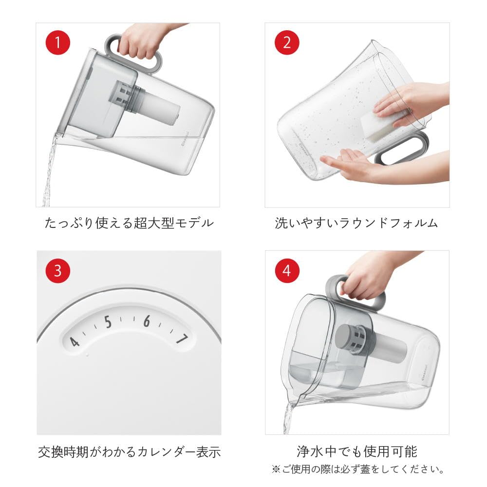 Detalle 2 de 三菱ケミカル・クリンスイ CP518-GR ポット型浄水器 ろ過水容量2.2L・全容量3.6L