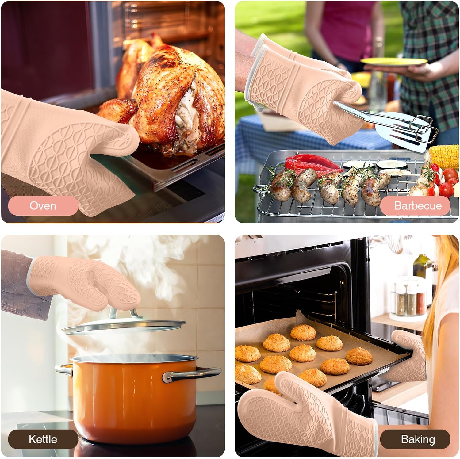 Detalle de Silicone Oven Mitts, 12.5-Inch