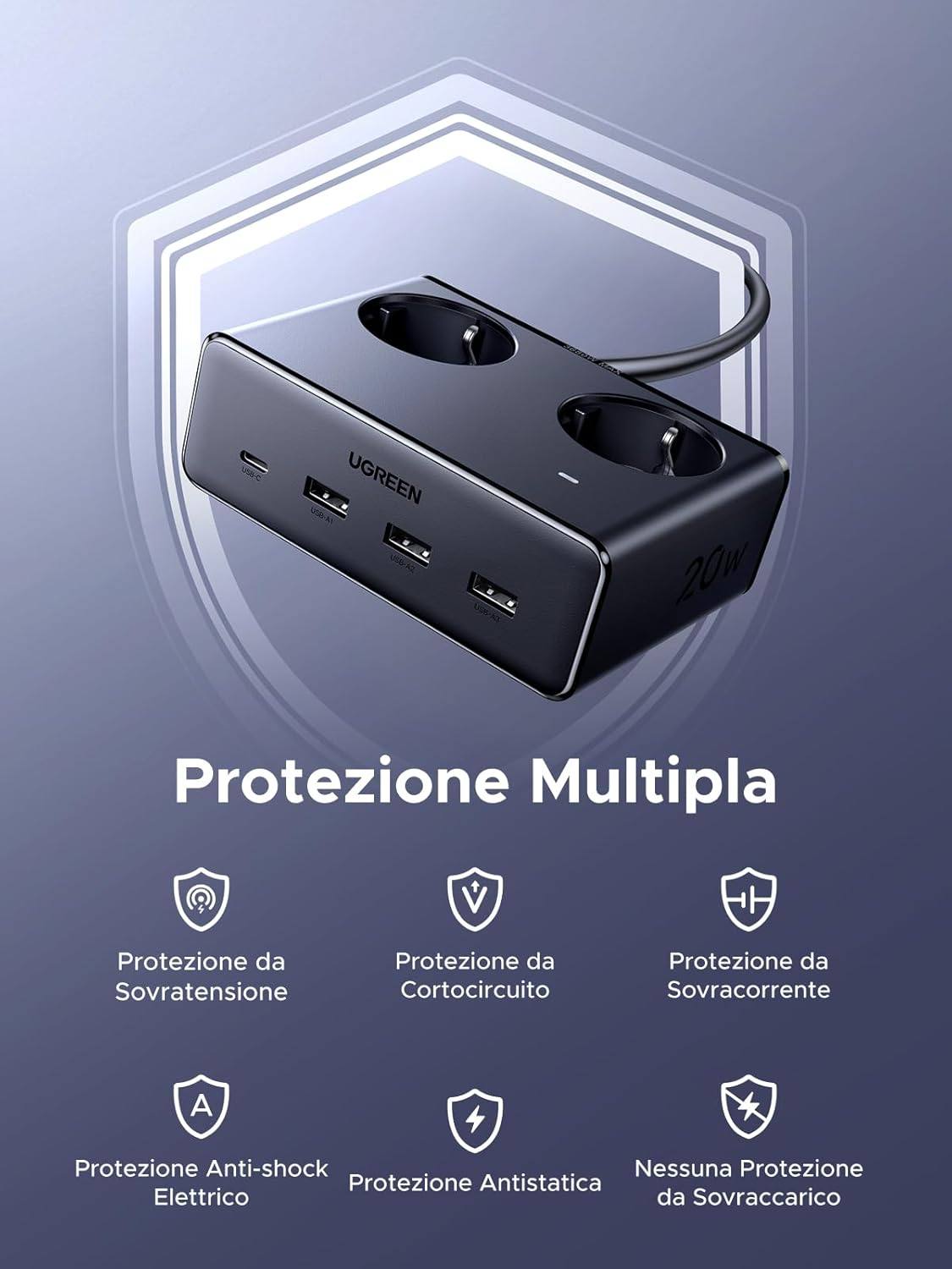 Thumbnail 4 de UGREEN Ciabatta Multipresa 6 in 1 3680W