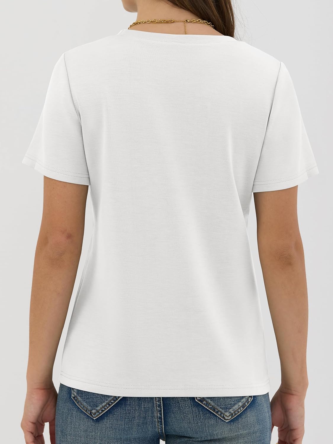Detalle 2 de ANRABESS Women's Short Sleeve Tops: Wrinkle-Free Basic Tee for Everyday Summer Style