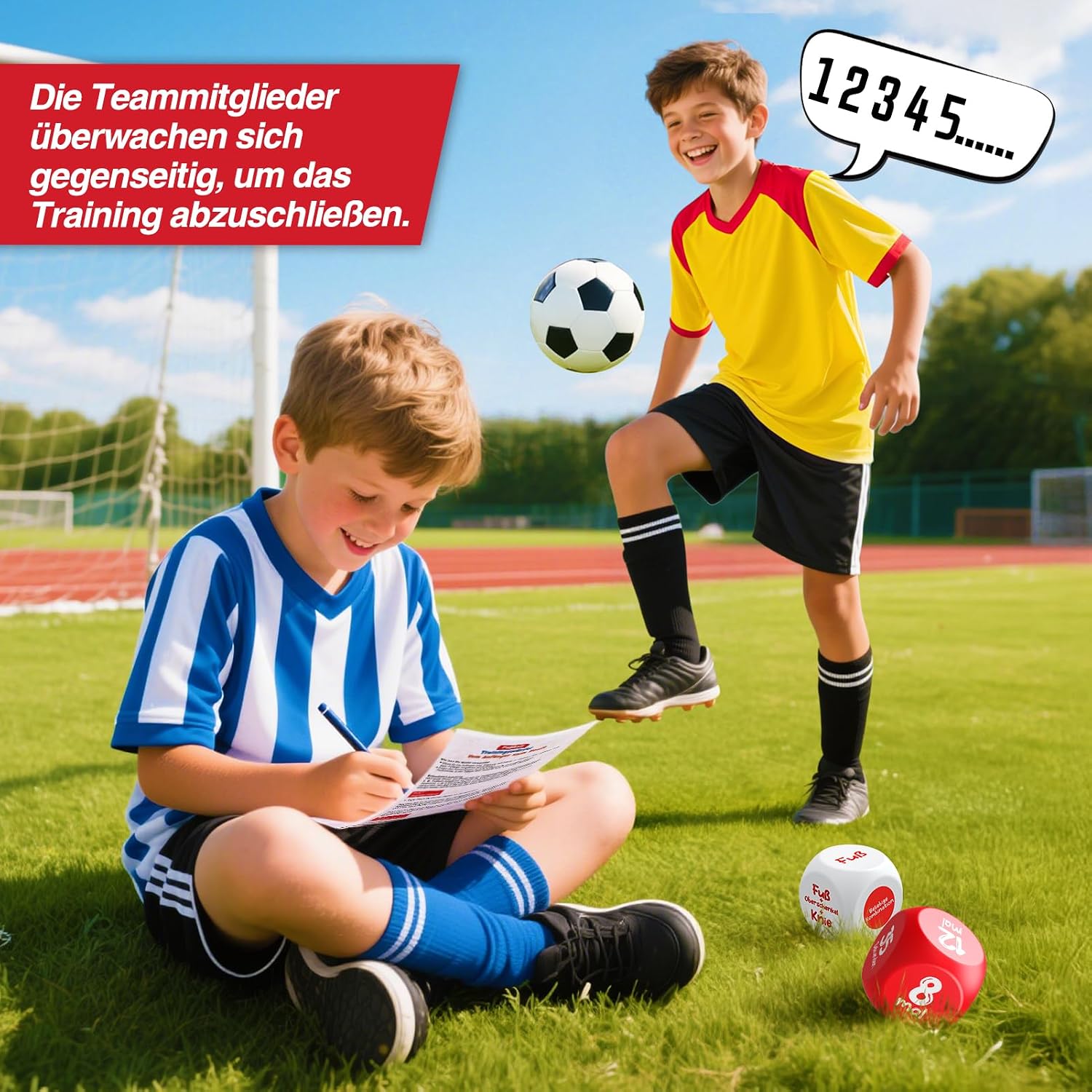 Thumbnail 6 de HappyKidsClub Fussball Trainingszubehör – 2er Set Würfel inkl. Trainingsideen (EVA)