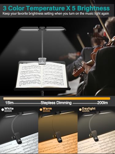 Thumbnail 2 de Vekkia 64 LED Ricaricabile Luce Leggio Musicale, Clip Pianoforte Lampada