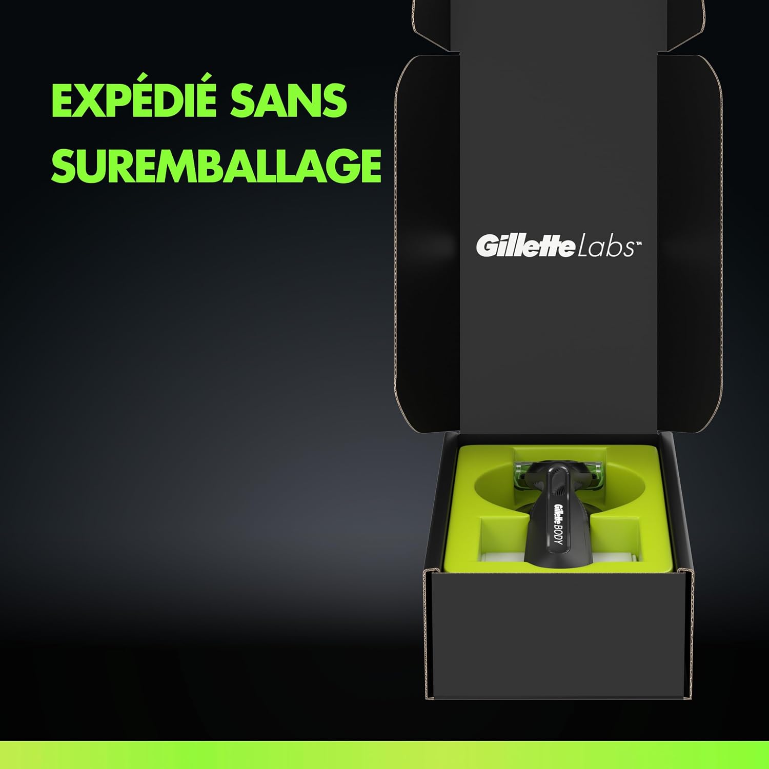 Detalle de Gillette Labs Body + Intimate Rasoir Intime Homme — 8 Cartouches, Noir