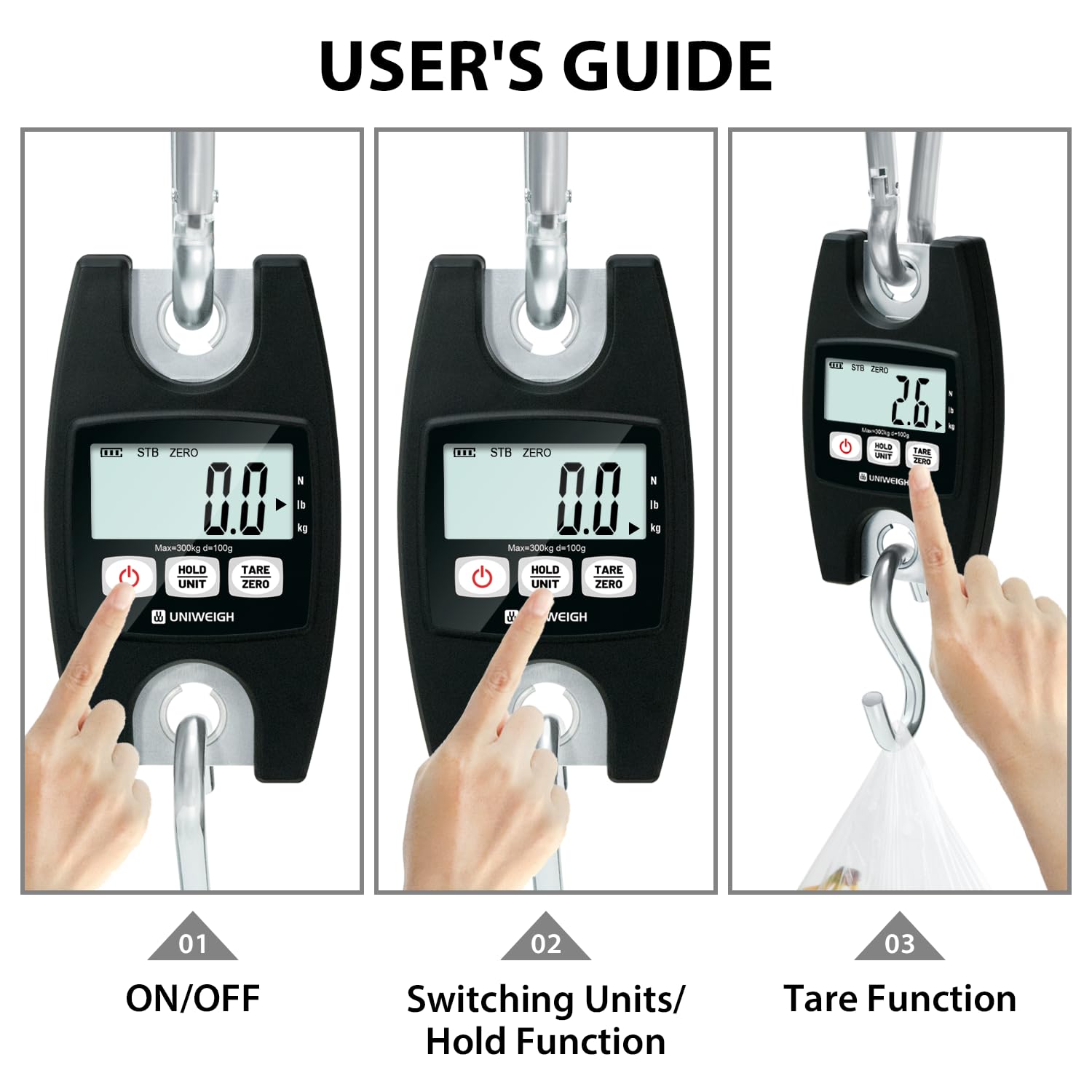 Thumbnail 4 de UNIWEIGH Digital Hanging Scale 300kg
