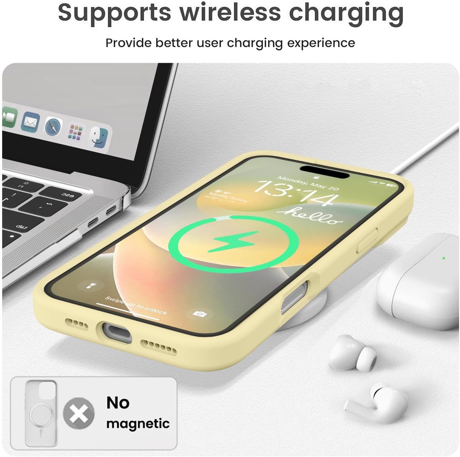 Thumbnail 6 de Vooii Compatible iPhone 16 Pro Max Case (Liquid Silicone, Creamy Yellow) with Camera Protection