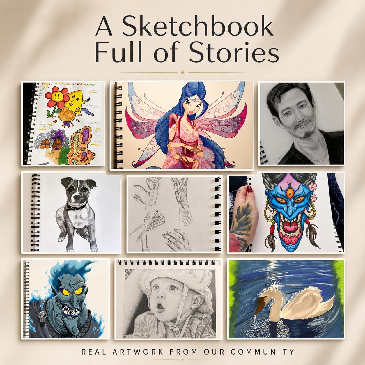 Thumbnail 5 de A4 Hardcover Sketch Book (200GSM) – Spiral Bound 40 Sheets / 80 Pages