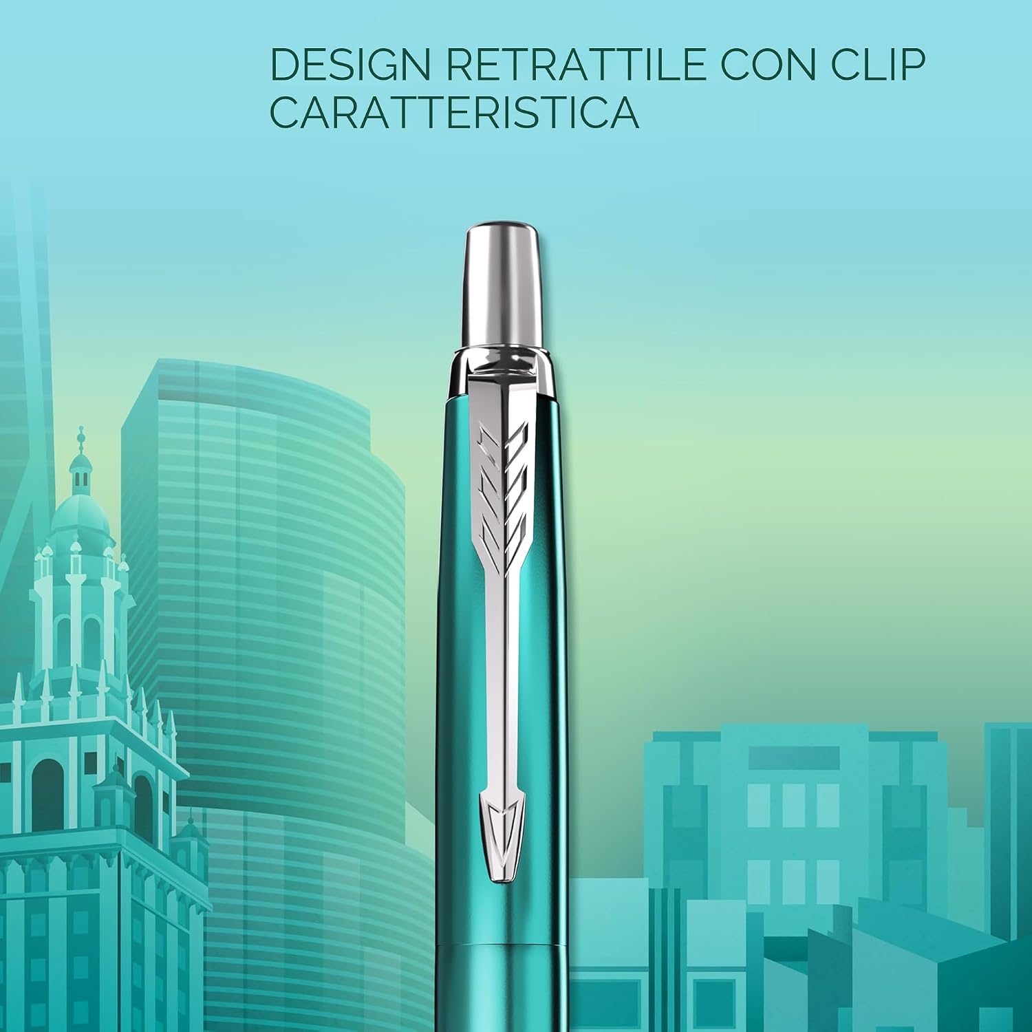 Thumbnail 2 de Parker Jotter Edizione speciale Miami Turquoise — punta media, inchiostro blu 🖊