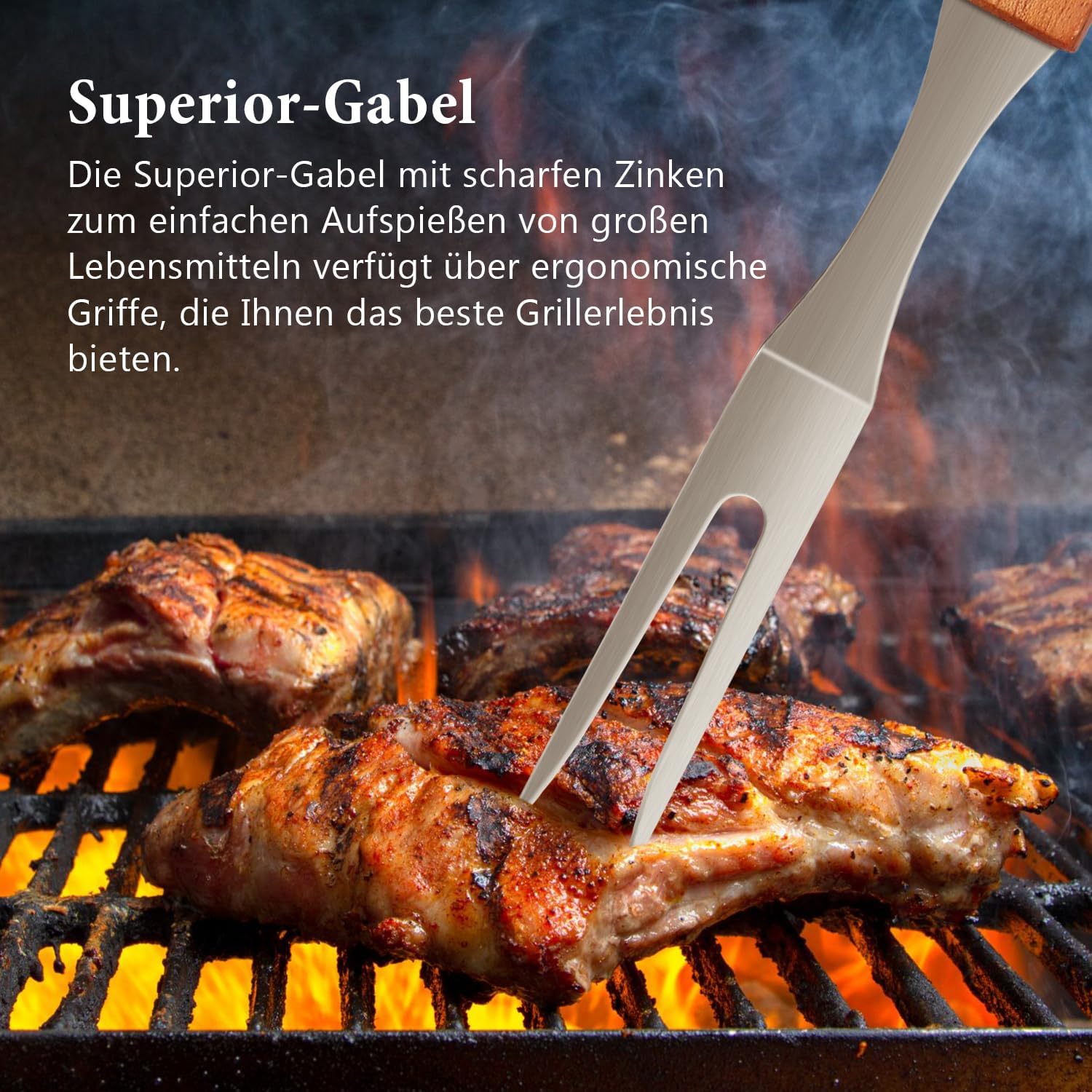 Thumbnail 6 de IMAGE 4-teiliges BBQ-Grillzubehör-Set aus Edelstahl mit Tragetasche