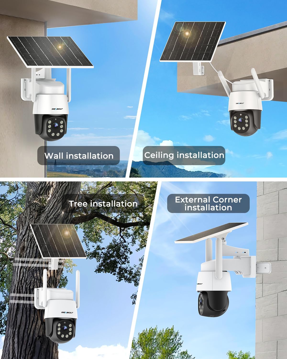 Detalle de GENBOLT 4G AOV Solar Security Camera Outdoor Wireless – 3MP, 2K Colour Night Vision, 24/7 Recording, Battery-Powered LTE CCTV