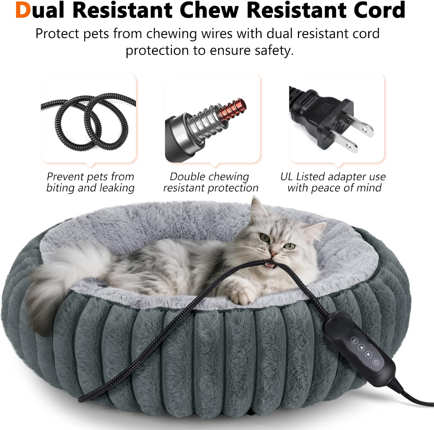 Detalle de INVENHO Heated Cat Bed, 20-inch