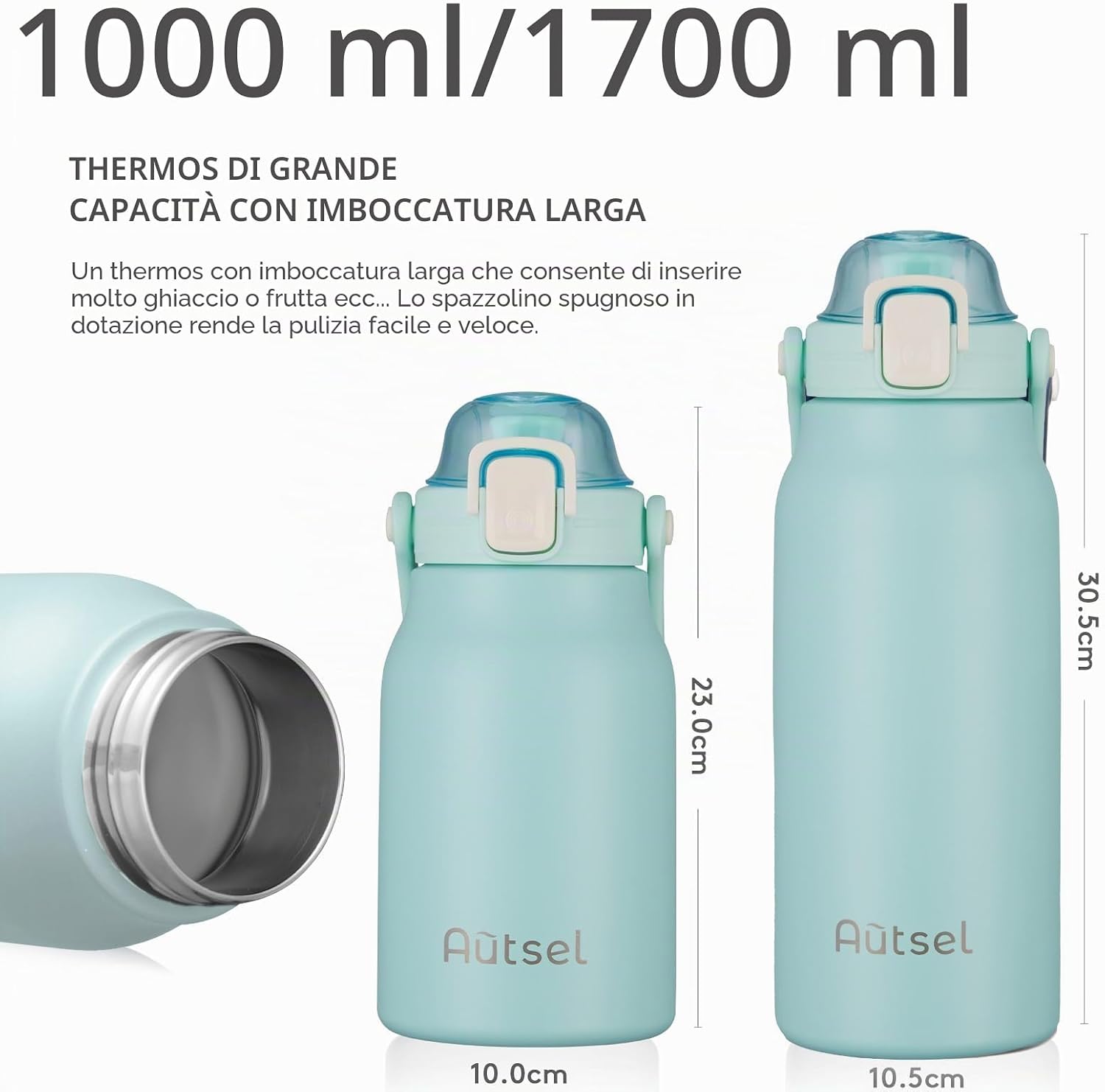 Thumbnail 4 de Autsel Borraccia Termica 1.7 L in acciaio inox 316 — isolamento affidabile, senza perdite