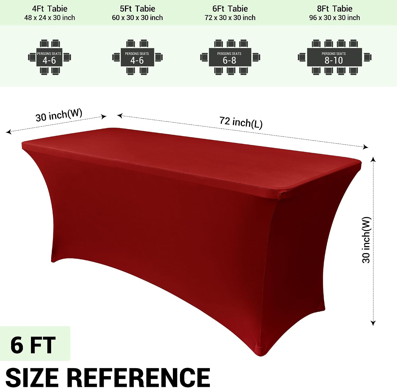 Detalle 2 de Obstal Stretch Red Table Covers 6 Pack
