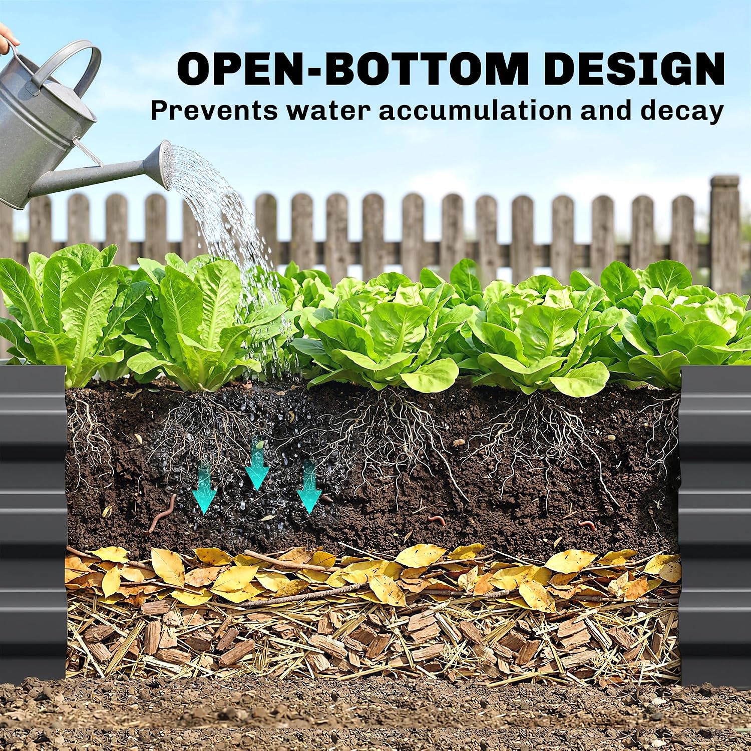 Detalle 1 de Outsunny 8' x 2' x 1' Galvanized Steel Raised Garden Bed, Dark Grey