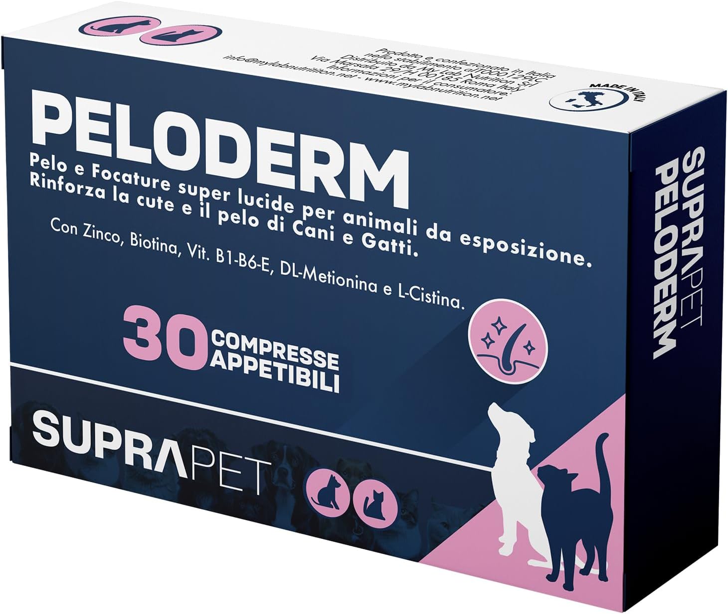 Suprapet Peloderm per Cane e Gatto – 30 compresse, benessere cute e pelo