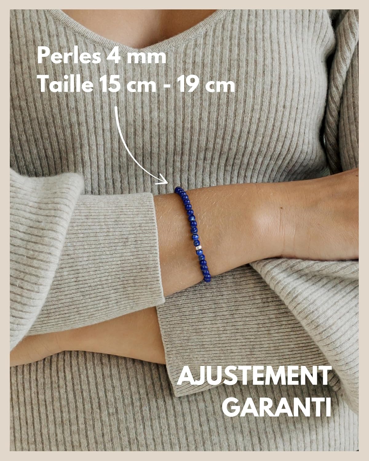 Detalle de Bracelet en perles pierres naturelles 4 mm