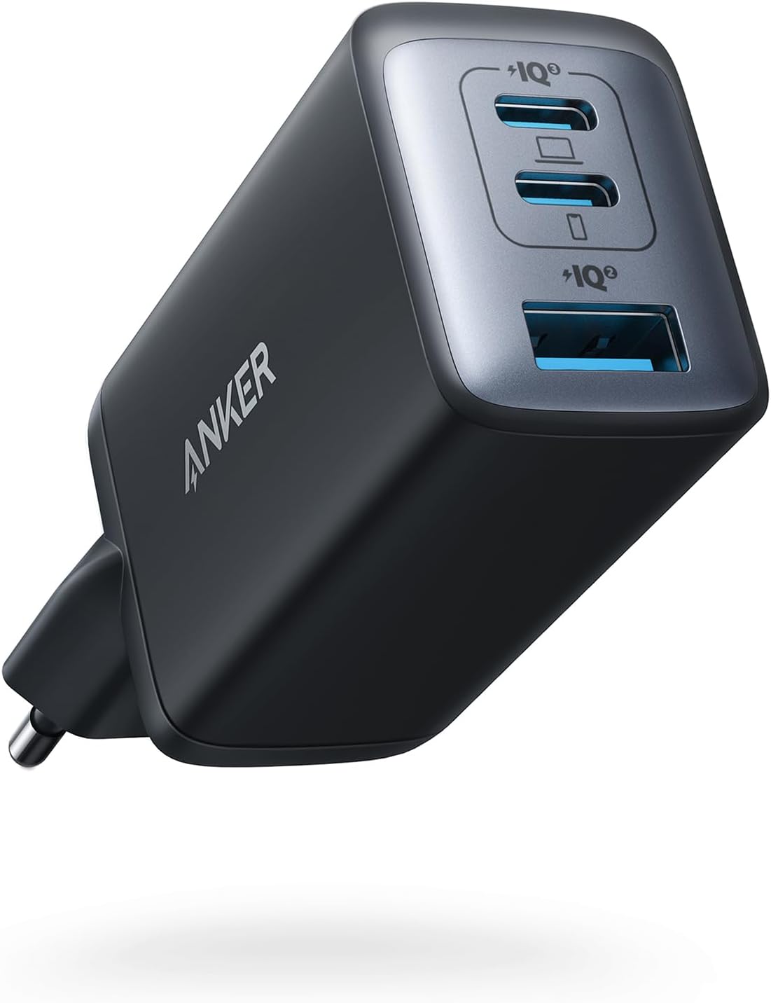 Detalle de Anker PowerPort III 735 (Nano II 65 W): caricatore USB-C 3 porte PPS per tutto il necessario